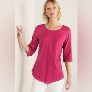 Soft Surroundings Women's Pink Gauze Layered Top – 1X